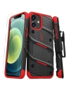 Kup Páncélozott tok Zizo Bolt Cover Apple iPhone 12 mini 9H üveggel a kijelzőre + állvány és övcsipesz (fekete/piros) - ZIZ048BLKRED - {ean13} - Sklep Home Screen