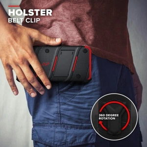 Kup Páncélozott tok Zizo Bolt Cover Apple iPhone 12 mini 9H üveggel a kijelzőre + állvány és övcsipesz (fekete/piros) - ZIZ048BLKRED - {ean13} - Sklep Home Screen