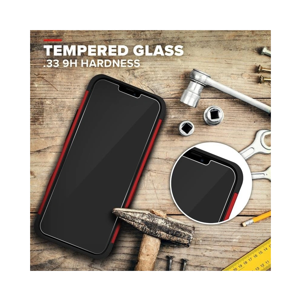 Pancerne etui Zizo Bolt Cover Apple iPhone 12 mini ze szkłem 9H na ekran + podstawka & uchwyt do paska (czerwony/czarny)