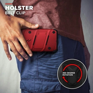 Kup Páncélozott tok Zizo Bolt Cover Apple iPhone 12 mini 9H üveggel a képernyőn + állvány & övtartó (piros/fekete) - ZIZ049REDBLK - {ean13} - Sklep Home Screen