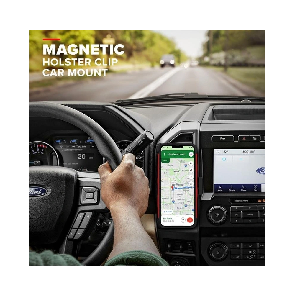 Pancerne etui Zizo Bolt Cover Apple iPhone 12 mini ze szkłem 9H na ekran + podstawka & uchwyt do paska (czerwony/czarny)