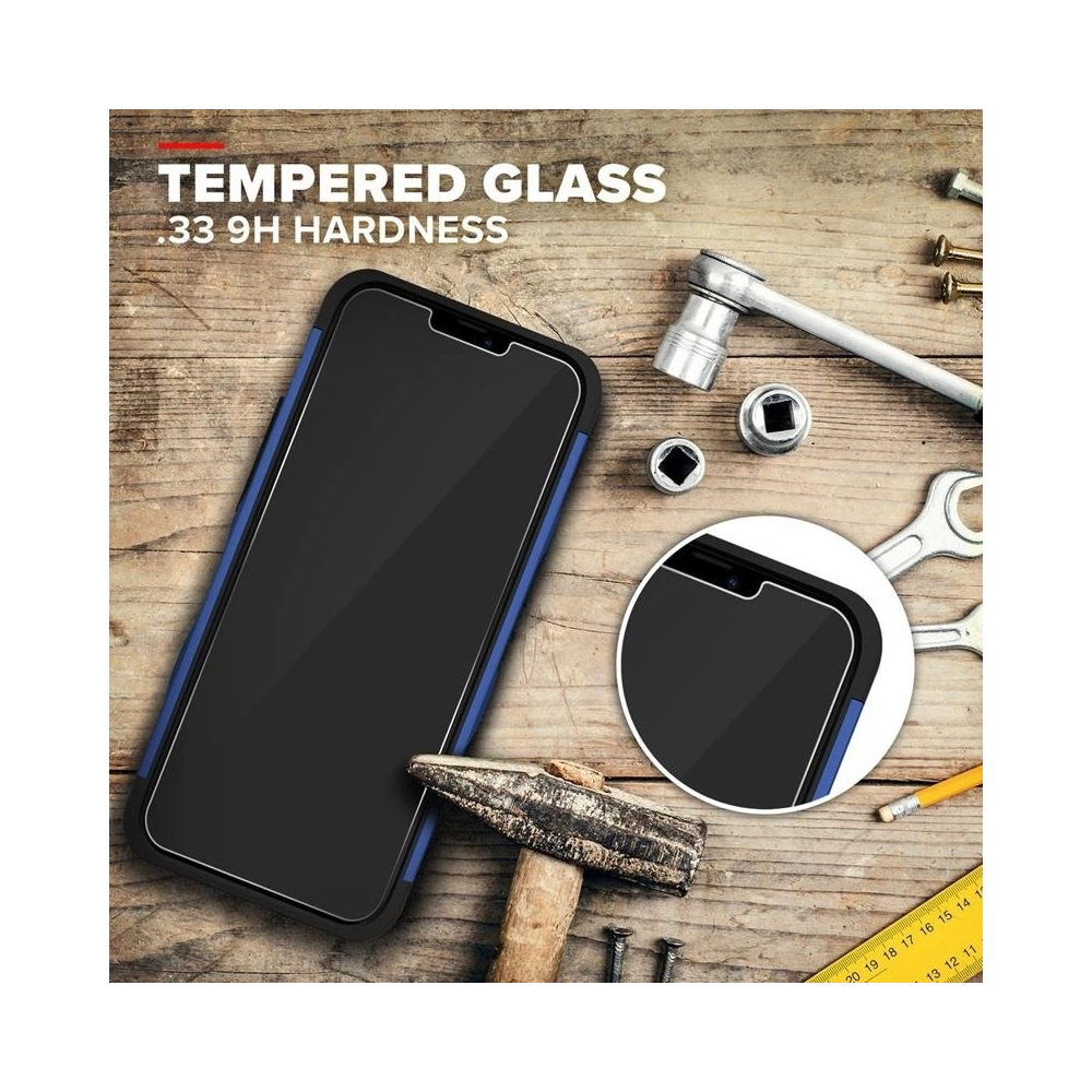 Pancerne etui Zizo Bolt Cover Apple iPhone 12 mini ze szkłem 9H na ekran + podstawka & uchwyt do paska (niebieski/czarny)