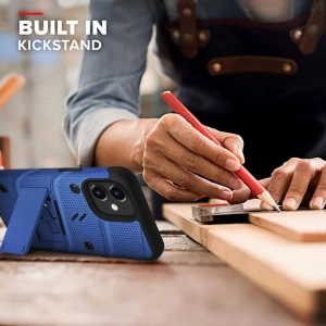 Kup Páncélozott tok Zizo Bolt Cover Apple iPhone 12 mini 9H üveggel a képernyőre + állvány & övcsat (kék/fekete) - ZIZ050BLUBLK - {ean13} - Sklep Home Screen