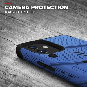 Kup Páncélozott tok Zizo Bolt Cover Apple iPhone 12 mini 9H üveggel a képernyőre + állvány & övcsat (kék/fekete) - ZIZ050BLUBLK - {ean13} - Sklep Home Screen