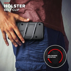 Kup Pancerne etui Zizo Bolt Cover Apple iPhone 12/12 Pro se sklem 9H na displej + základna & držák na pásek (šedá) - ZIZ052GRY - {ean13} - Sklep Home Screen