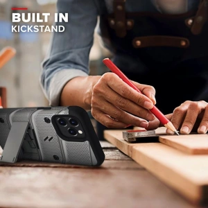 Kup Pancerne etui Zizo Bolt Cover Apple iPhone 12/12 Pro se sklem 9H na displej + základna & držák na pásek (šedá) - ZIZ052GRY - {ean13} - Sklep Home Screen