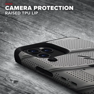 Kup Pancerne etui Zizo Bolt Cover Apple iPhone 12/12 Pro se sklem 9H na displej + základna & držák na pásek (šedá) - ZIZ052GRY - {ean13} - Sklep Home Screen