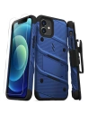 Kup Pancerne etui Zizo Bolt Cover Apple iPhone 12/12 Pro ze szkłem 9H na ekran + podstawka & uchwyt do paska (niebieski/czarny) - ZIZ054BLUBLK - {ean13} - Sklep Home Screen