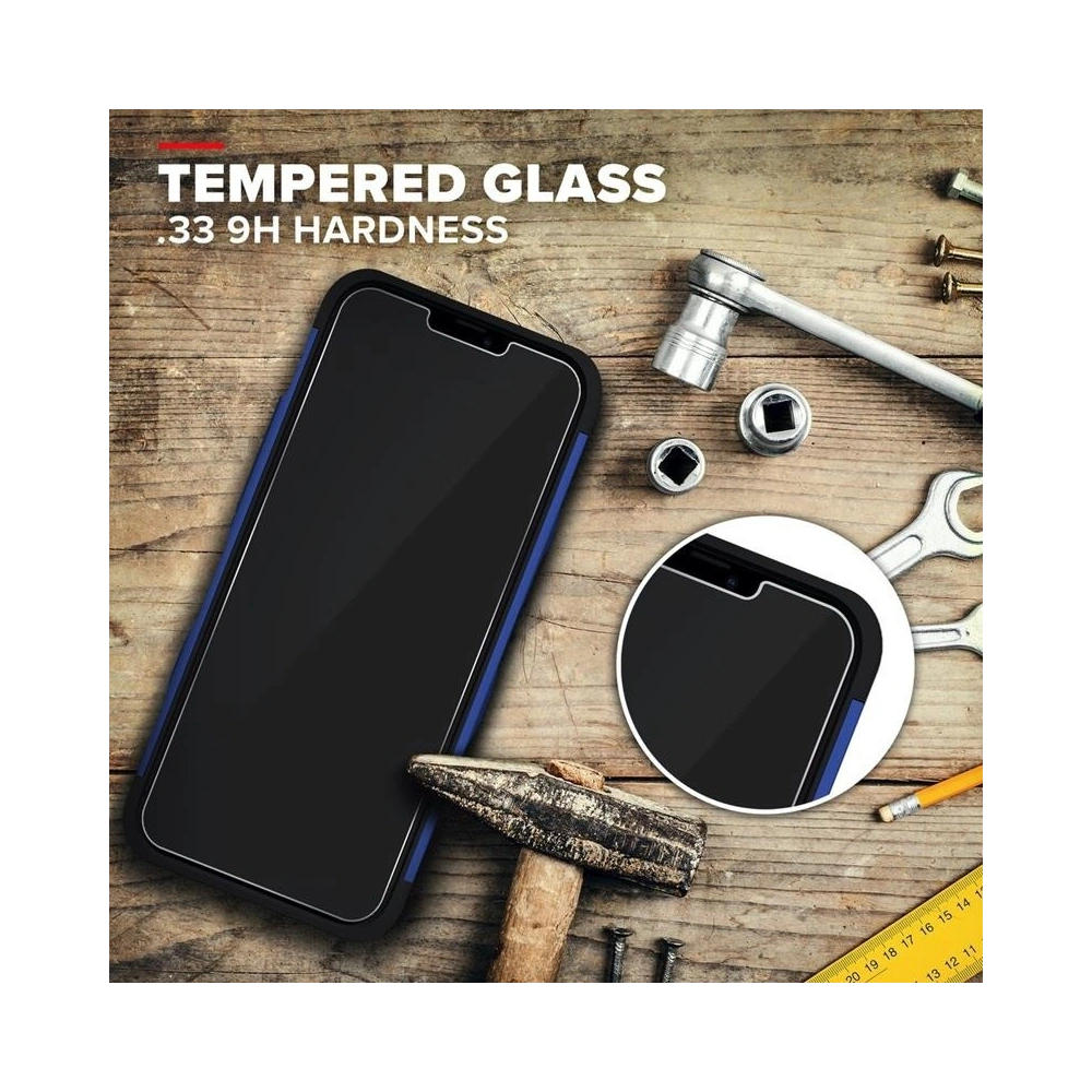 Pancerne etui Zizo Bolt Cover Apple iPhone 12/12 Pro ze szkłem 9H na ekran + podstawka & uchwyt do paska (niebieski/czarny)