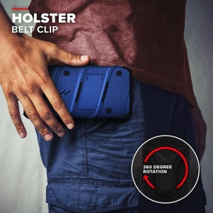 Kup Páncélozott tok Zizo Bolt Cover Apple iPhone 12/12 Pro 9H üveggel a képernyőn + állvány & övcsat (kék/fekete) - ZIZ054BLUBLK - {ean13} - Sklep Home Screen