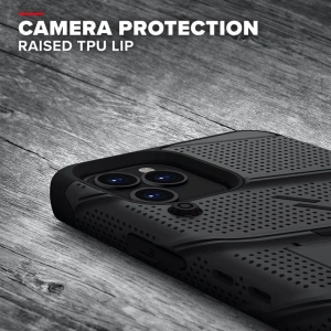 Kup Páncélozott tok Zizo Bolt Cover Apple iPhone 12/12 Pro 9H üveggel a kijelzőhöz + állvány és övtartó (fekete) - ZIZ055BLK - {ean13} - Sklep Home Screen