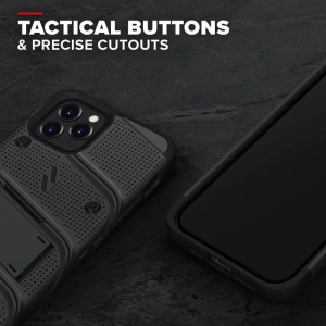 Kup Panzerschutzhülle Zizo Bolt Cover Apple iPhone 12/12 Pro mit 9H Glas auf dem Bildschirm + Ständer & Gürtelclip (schwarz) - ZIZ055BLK - {ean13} - Sklep Home Screen