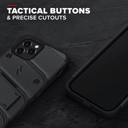 Kup Panzerschutzhülle Zizo Bolt Cover Apple iPhone 12/12 Pro mit 9H Glas auf dem Bildschirm + Ständer & Gürtelclip (schwarz) - ZIZ055BLK - {ean13} - Sklep Home Screen
