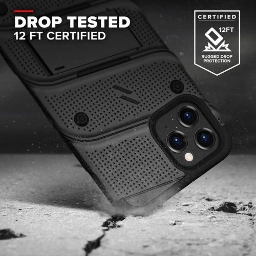 Kup Panzerschutzhülle Zizo Bolt Cover Apple iPhone 12 Pro Max mit 9H Glas auf dem Bildschirm + Ständer & Gürtelhalterung (schwarz) - ZIZ056BLK - {ean13} - Sklep Home Screen