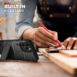 Kup Páncélozott tok Zizo Bolt Cover Apple iPhone 12 Pro Max 9H üveg a kijelzőre + állvány & övtartó (fekete) - ZIZ056BLK - {ean13} - Sklep Home Screen