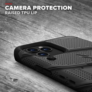 Kup Páncélozott tok Zizo Bolt Cover Apple iPhone 12 Pro Max 9H üveg a kijelzőre + állvány & övtartó (fekete) - ZIZ056BLK - {ean13} - Sklep Home Screen