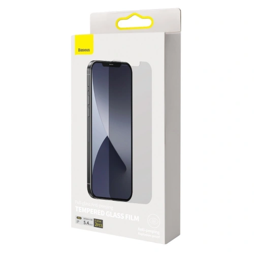 Buy Tempered glass 0.3mm Baseus with Privatization filter Apple iPhone 12 mini (2pcs) - BSU1859 - {ean13} - Home Screen Store Europe