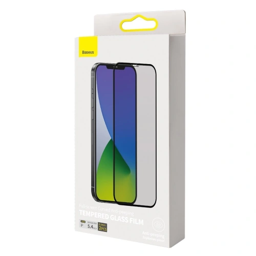 Buy Tempered glass 0.3mm Baseus with Privatization filter Apple iPhone 12 mini (2pcs) black - BSU1863 - {ean13} - Home Screen Store Europe