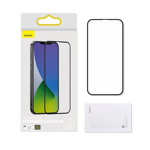 Kup Sticlă securizată 0.3mm Baseus Apple iPhone 12 Pro Max (2buc.) neagră - BSU1866 - {ean13} - Sklep Home Screen