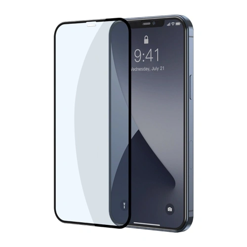Kup Sticlă securizată cu filtru de lumină albastră 0.3mm Baseus Apple iPhone 12 Pro Max (2buc.) neagră - BSU1867 - {ean13} - Sklep Home Screen