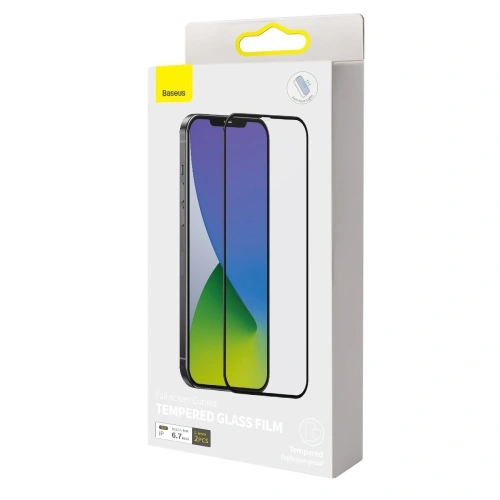Kup Sticlă securizată cu filtru de lumină albastră 0.3mm Baseus Apple iPhone 12 Pro Max (2buc.) neagră - BSU1867 - {ean13} - Sklep Home Screen