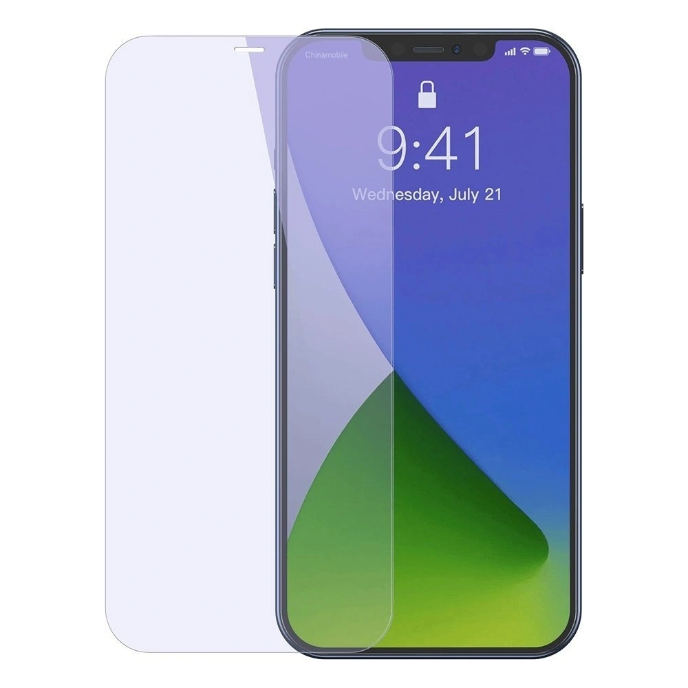 Szkło hartowane z filtrem światła niebieskiego 0.3mm Baseus Apple iPhone 12/12 Pro (2szt.)