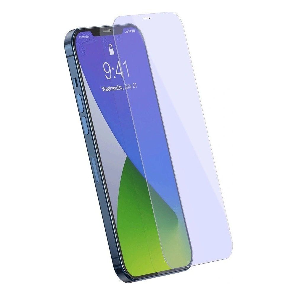Szkło hartowane z filtrem światła niebieskiego 0.3mm Baseus Apple iPhone 12/12 Pro (2szt.)