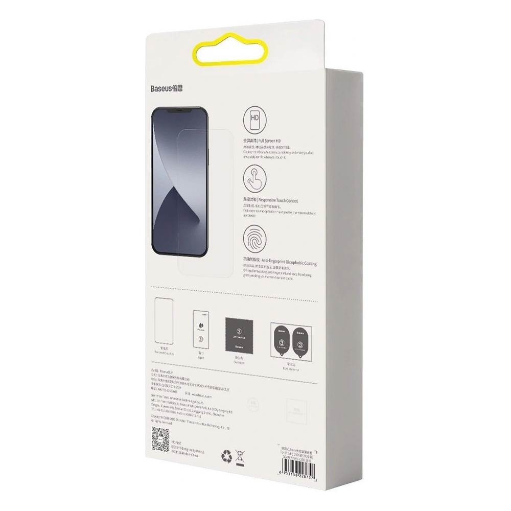 Szkło hartowane z filtrem światła niebieskiego 0.3mm Baseus Apple iPhone 12/12 Pro (2szt.)
