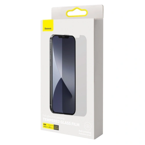 Buy Tempered glass 0.3mm Baseus with Privatization filter Apple iPhone 12/12 Pro (2pcs) - BSU1873 - {ean13} - Home Screen Store Europe