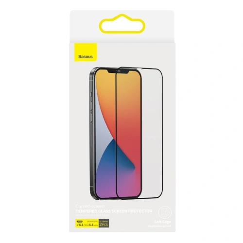 Buy Tempered glass 0.23mm Baseus Apple iPhone 12/12 Pro (2pcs) black - BSU1878 - {ean13} - Home Screen Store Europe