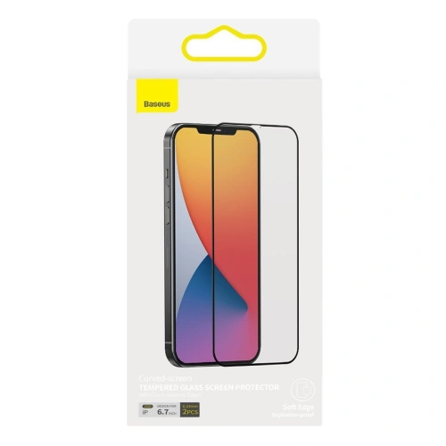 Kup Sticlă securizată 0.23mm PE01 Baseus Apple iPhone 12 Pro Max (2buc.) neagră - BSU1879 - {ean13} - Sklep Home Screen