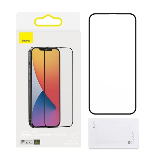 Kup Sticlă securizată 0.23mm PE01 Baseus Apple iPhone 12 Pro Max (2buc.) neagră - BSU1879 - {ean13} - Sklep Home Screen