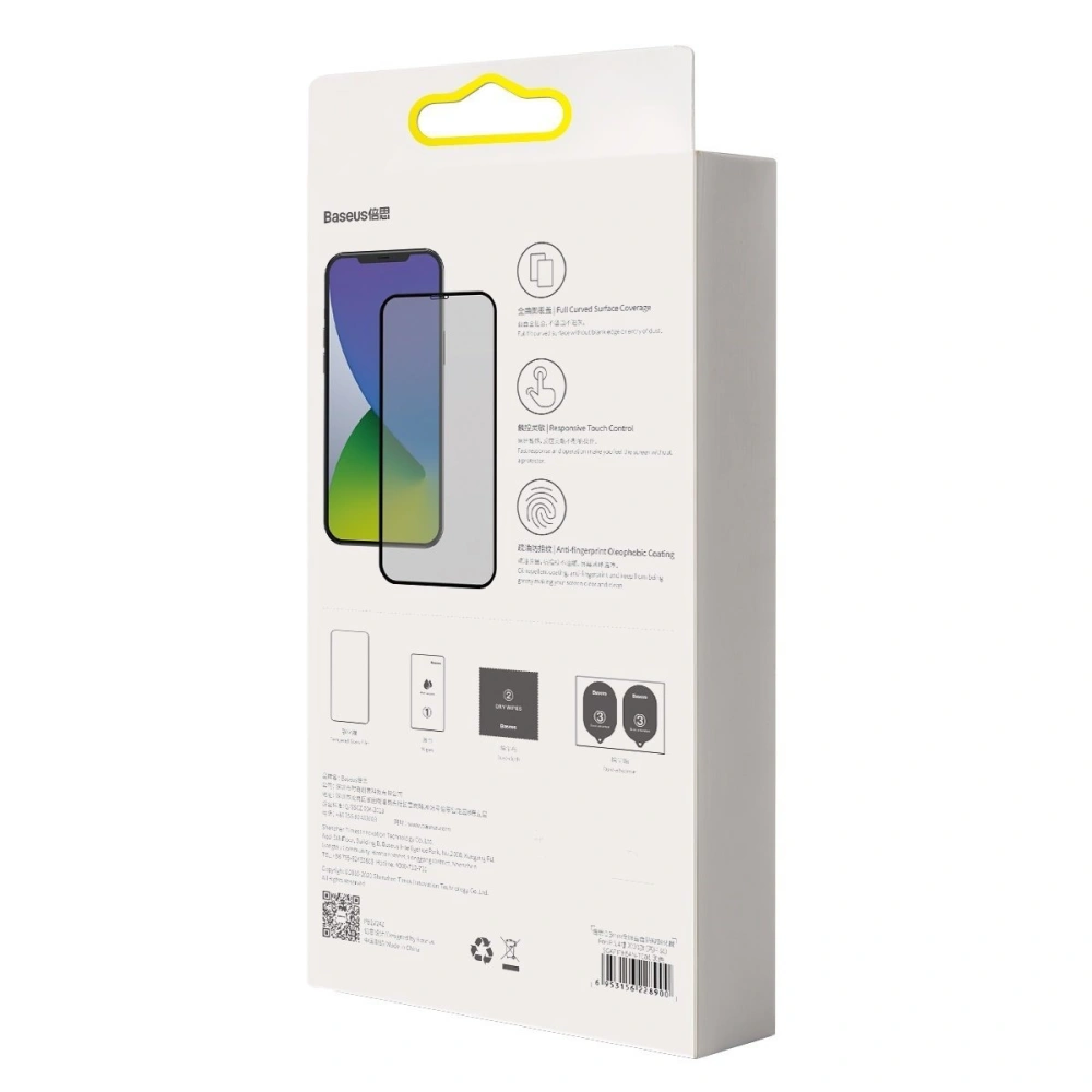 Szkło hartowane z filtrem prywatyzującym 0.3mm Baseus Apple iPhone 12/12 Pro (2szt.) czarne