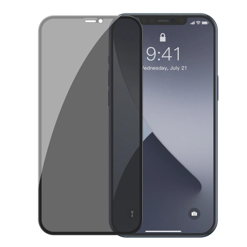 Buy Tempered glass 0.3mm Baseus with Privatization filter Apple iPhone 12 Pro Max (2pcs) black - BSU1881 - {ean13} - Home Screen Store Europe