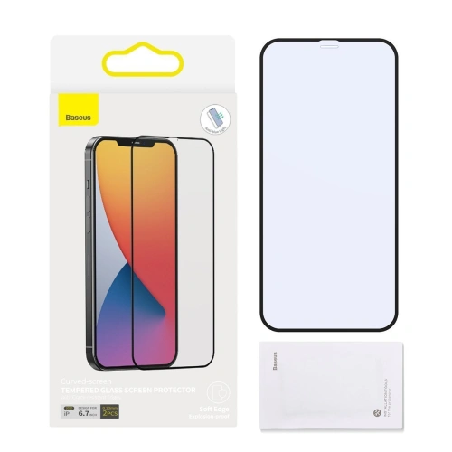 Buy Tempered glass 0.23mm TE01 Baseus Apple iPhone 12 Pro Max (2pcs) black - BSU1882 - {ean13} - Home Screen Store Europe