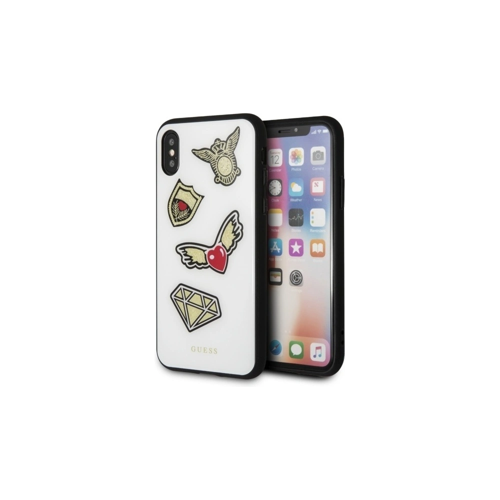 Etui Guess GUHCPXACCAWH Apple iPhone XS/X white/biały hard case Iconic
