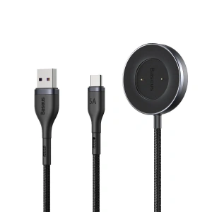 Buy Baseus Cafule Series One-for-two Data Cable USB to C+ Watch Charging Dock for Huawei Mobile Phone & Watch 1.5m Gray+Black - BSU1891GRYBLK - {ean13} - Home Screen Store Europe