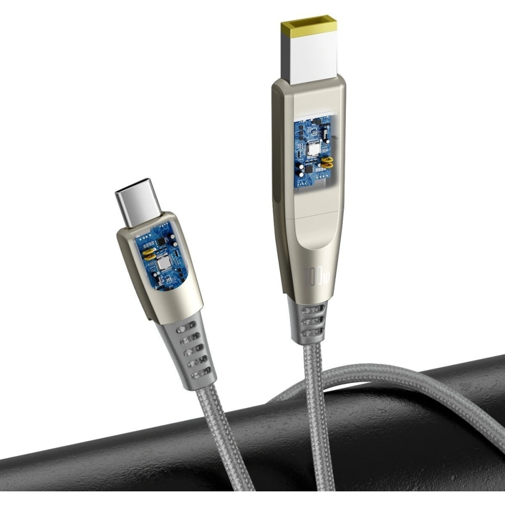 Kabel 2w1 Baseus Flash Series, USB-C do USB-C / wtyczka Lenovo, 100W, 2m (szary)