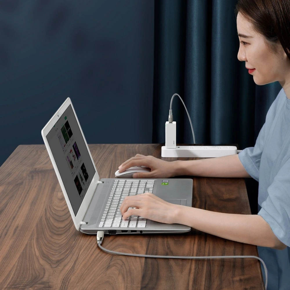 Kabel 2w1 Baseus Flash Series, USB-C do USB-C / wtyczka Lenovo, 100W, 2m (szary)