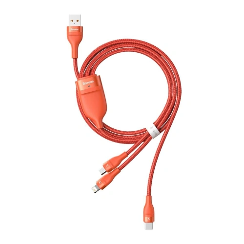 Kup Baseus 1.2m USB 3-in-1 Kabel Flash Series, USB-C + micro USB + Lightning, 40W, 5A, (orange) - BSU1896ORG - {ean13} - Sklep Home Screen
