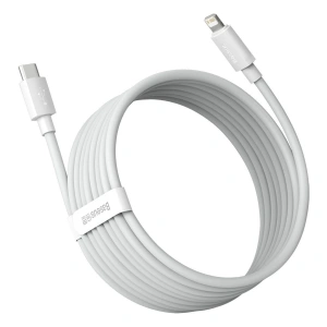 Baseus 1.5m USB-C zu Lightning Kabel Simple Wisdom, PD, 20W, (weiß) 2 Stk.