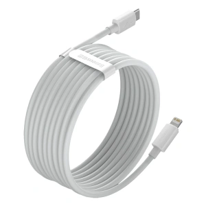 Cablul USB-C la Lightning Baseus Simple Wisdom, PD, 20W, 1.5m (alb) 2buc.