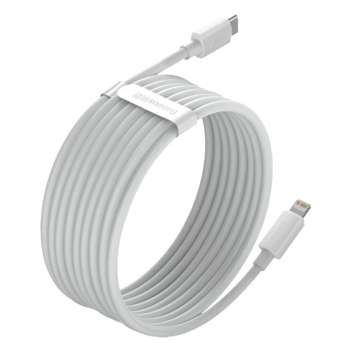 Buy Baseus Simple Wisdom Data Cable Kit USB-C to Lightning PD 20W (2PCS/Set) 1.5m White - BSU1897WHT - {ean13} - Home Screen Store Europe