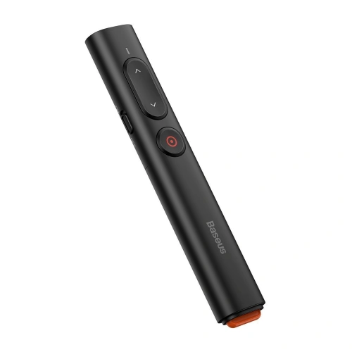 Kup Vícefuknční dálkový ovladač Baseus Orange Dot pro prezentace, s laserovým ukazovátkem, bez baterie (černý) - BSU1898BLK - {ean13} - Sklep Home Screen