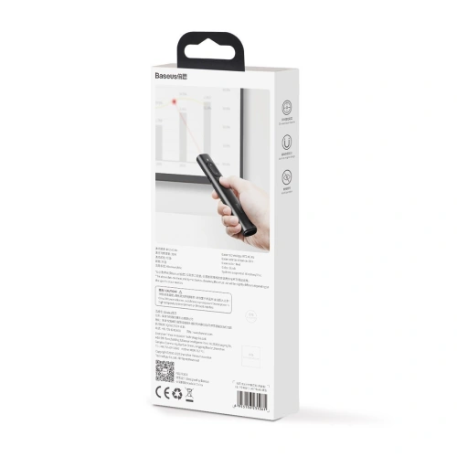 Kup Controler multifuncțional Baseus Orange Dot pentru prezentări, cu indicator laser, fără baterii (negru) - BSU1898BLK - {ean13} - Sklep Home Screen
