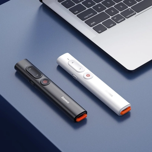 Kup Controler multifuncțional Baseus Orange Dot pentru prezentări, cu indicator laser, fără baterii (negru) - BSU1898BLK - {ean13} - Sklep Home Screen