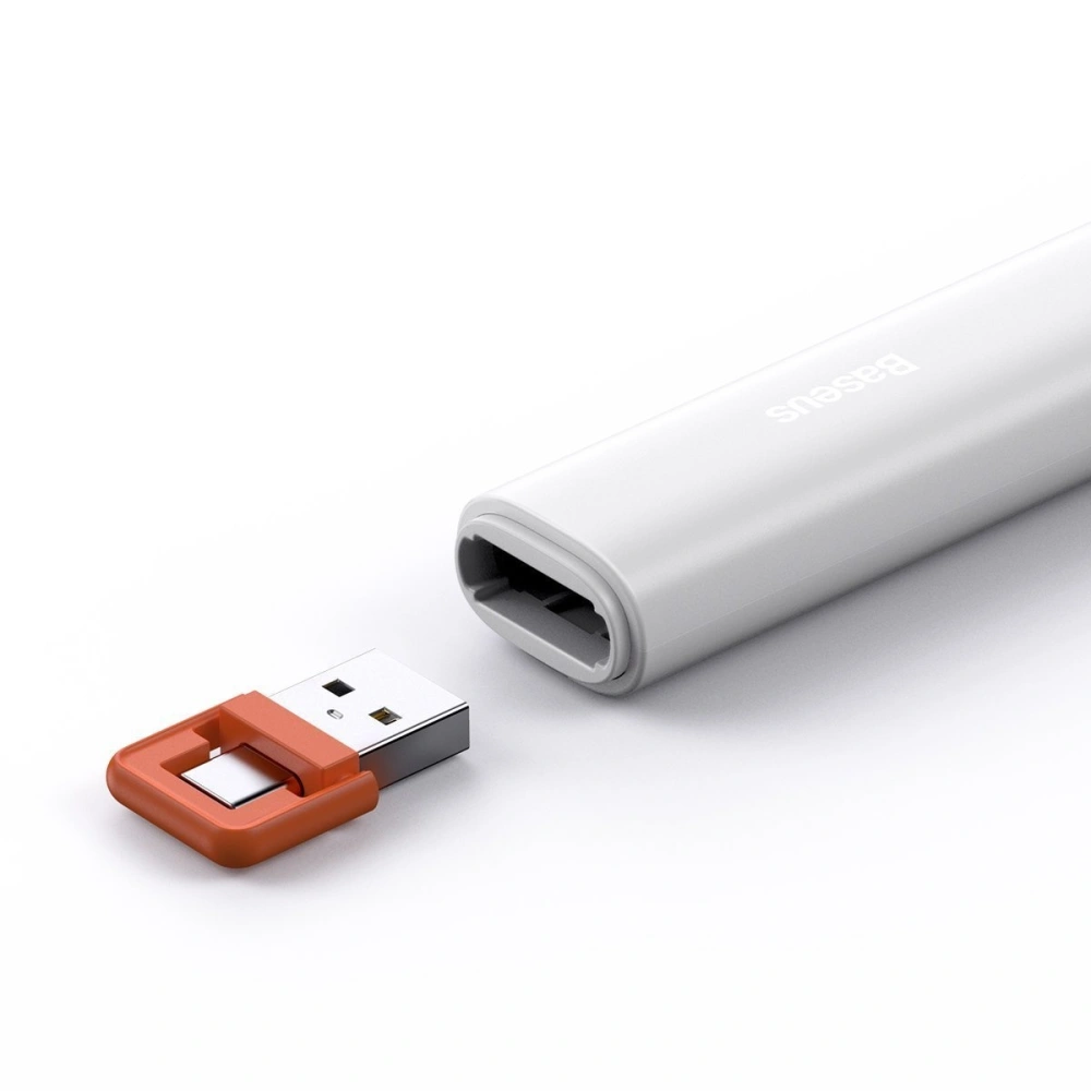 Wielofunkcyjny pilot Baseus Orange Dot do prezentacji, ze wskaźnikiem laserowym, bez baterii (biały)