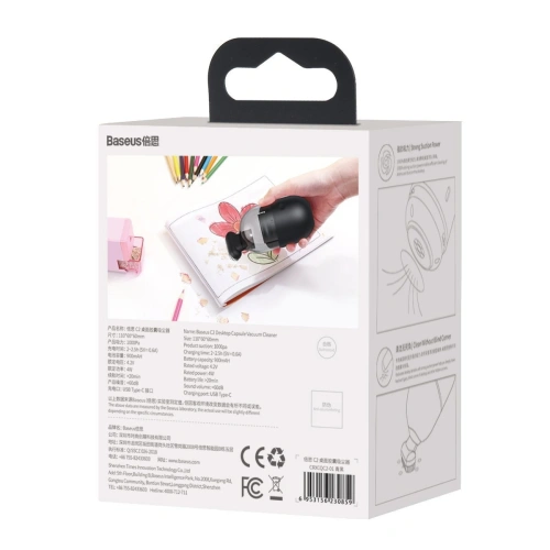 Kup Bezprzewodowy mini odkurzacz biurkowy Baseus Capsule C2, 1000Pa (czarny) - BSU1900BLK - {ean13} - Sklep Home Screen