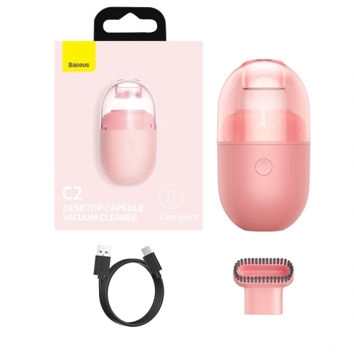 Kup Mini aspirator de birou fără fir Baseus Capsule C2, 1000Pa (roz) - BSU1902PNK - {ean13} - Sklep Home Screen