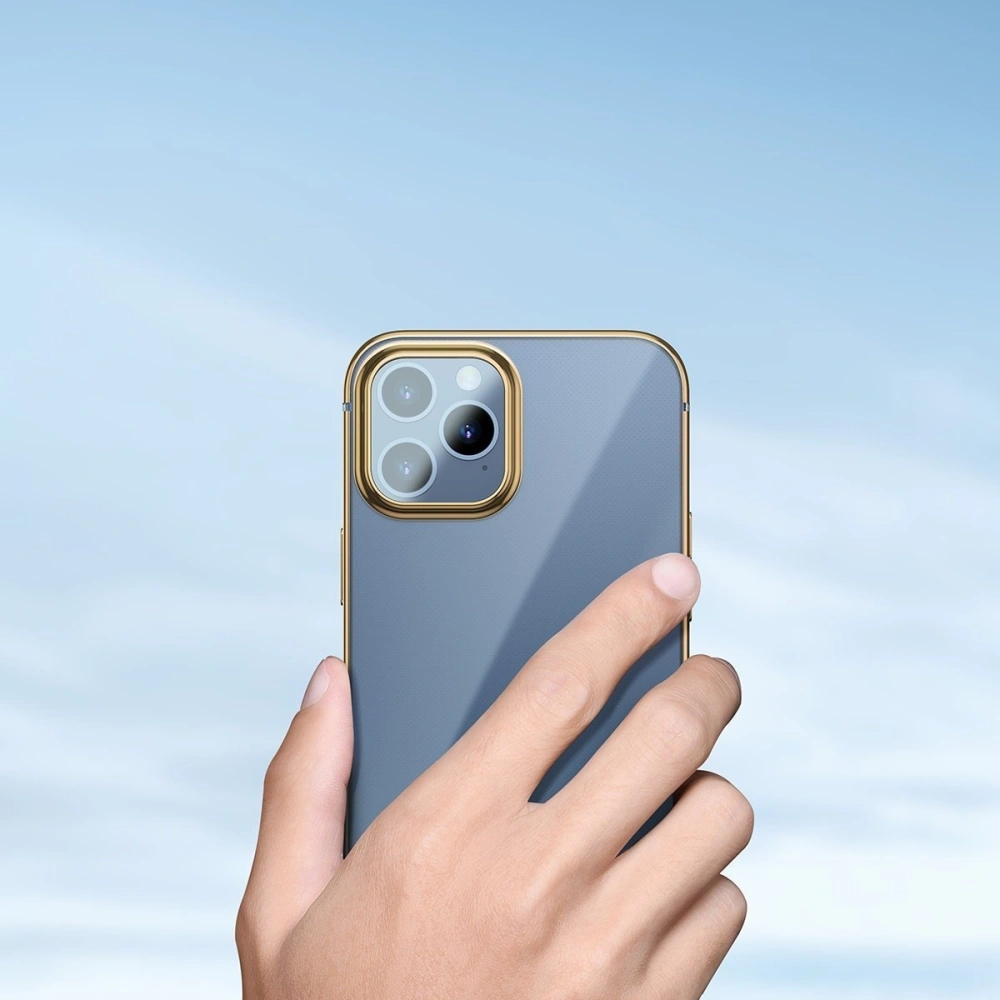 Przezroczyste etui Baseus Shining Case Apple iPhone 12/12 Pro (złoty)